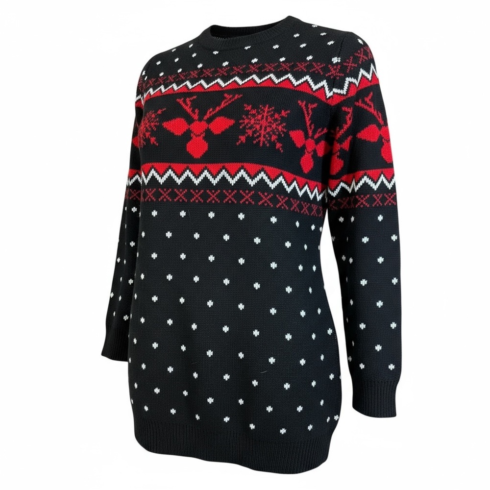 SHEIN Black and Red Festive Sweater